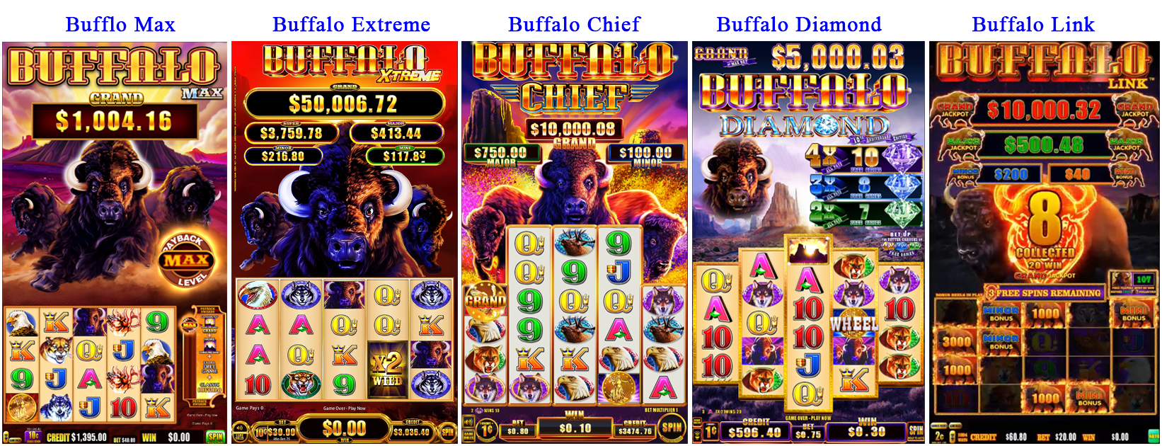 Buffalo Max | Buffalo Extreme | Buffalo Chief | Buffalo Diamond | Buffalo Link