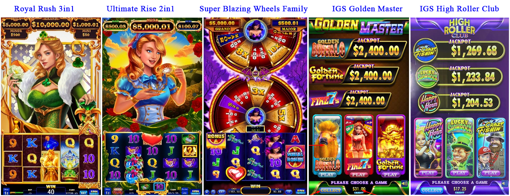 Royal Rush 3in1 | Ultimate Rise 2in1 | Super Blazing Wheels Family  | IGS Golden Master | IGS High Roller Club